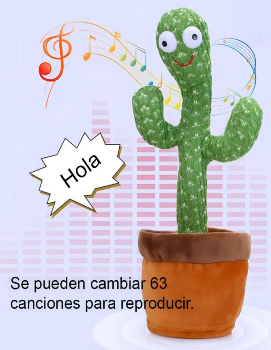 Peluche de Cactus luminoso, baila, canta y repite voz 5