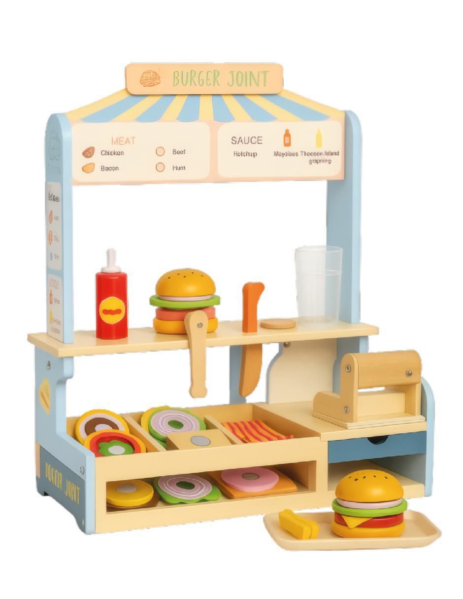 Puesto de hamburguesas juego de rol para niños