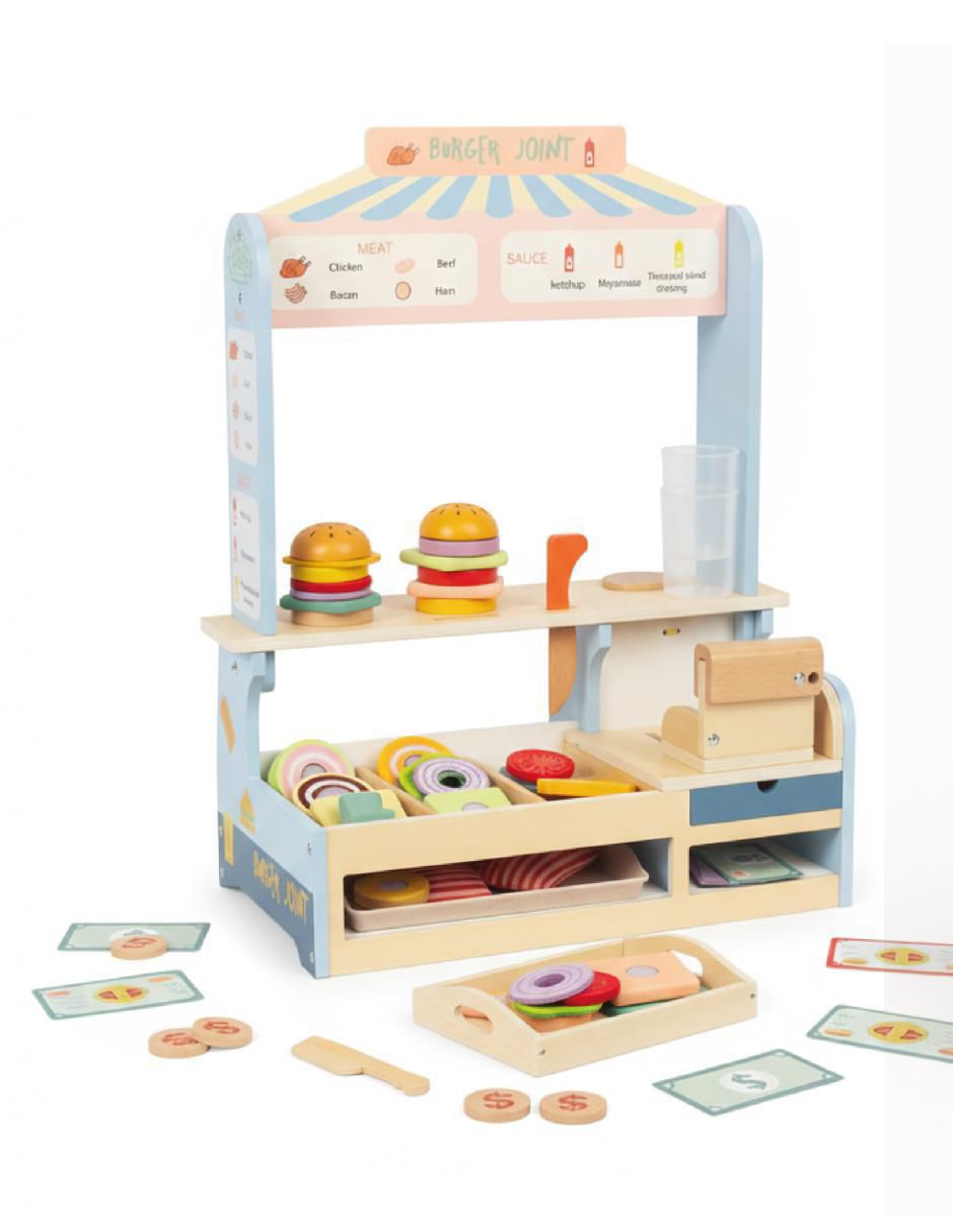 Puesto de hamburguesas juego de rol para niños