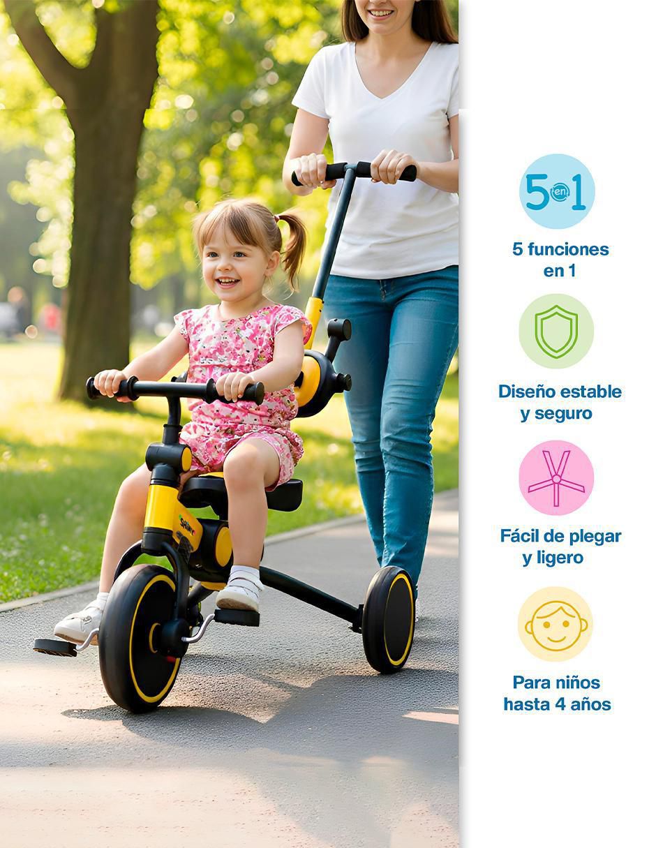 Triciclo plegable 5 en 1 para niño 2
