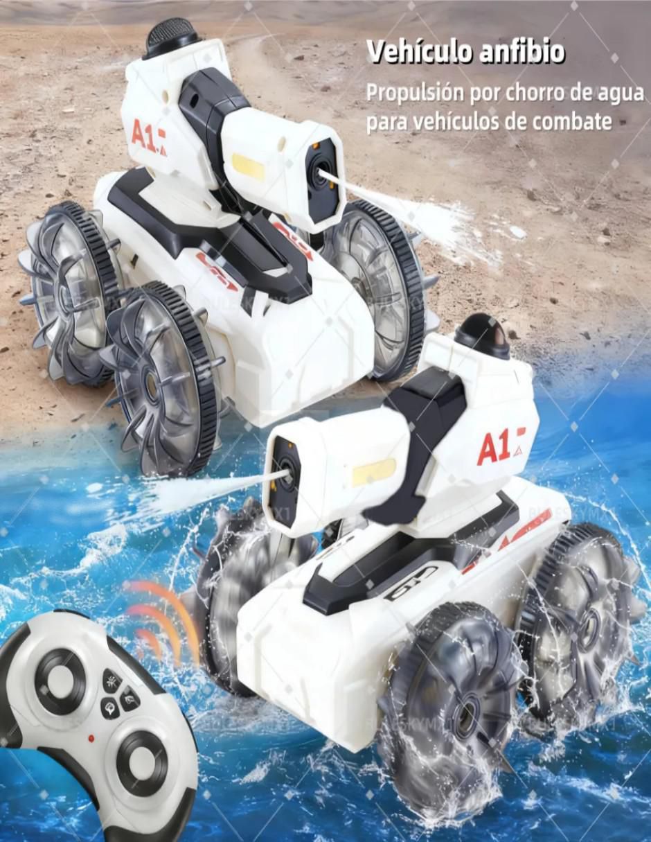 Vehículo de control remoto Tanque anfibio con lanzador de agua 3