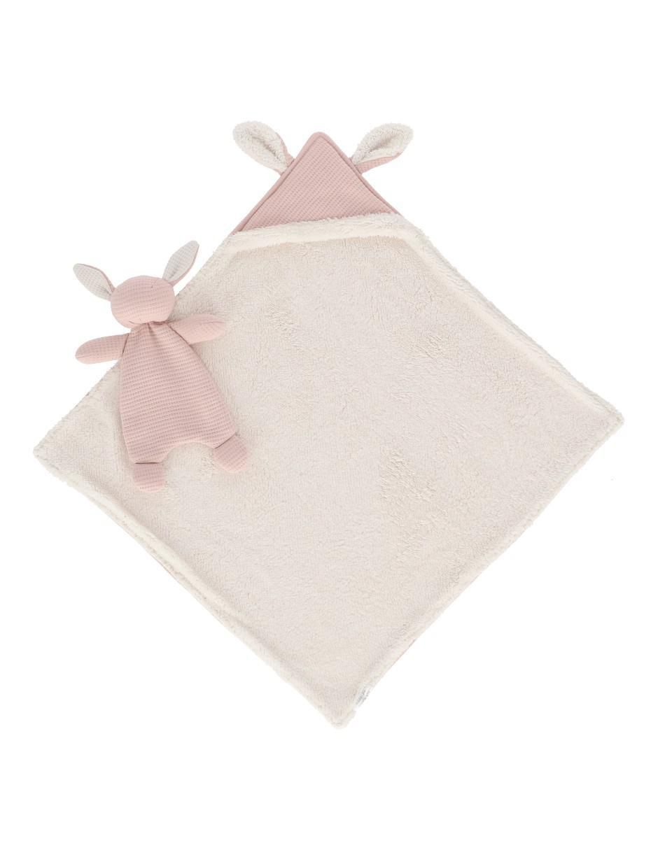 Set cobija y monito de conejo para muñeca Conejo Rosa 2
