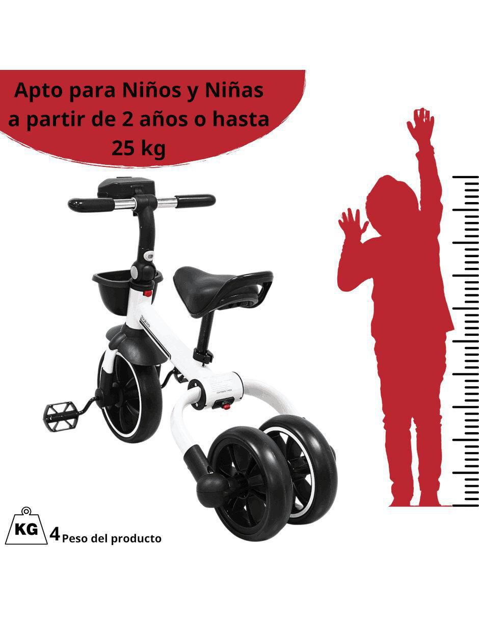 Triciclo 3 en 1 bicicleta y balance bike para niño 3