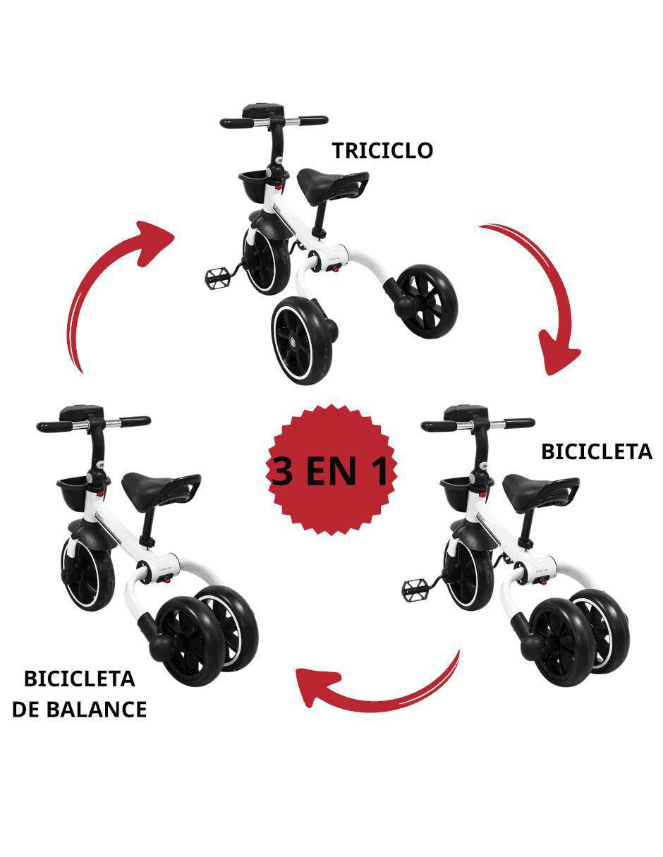 Triciclo 3 en 1 bicicleta y balance bike para niño 6