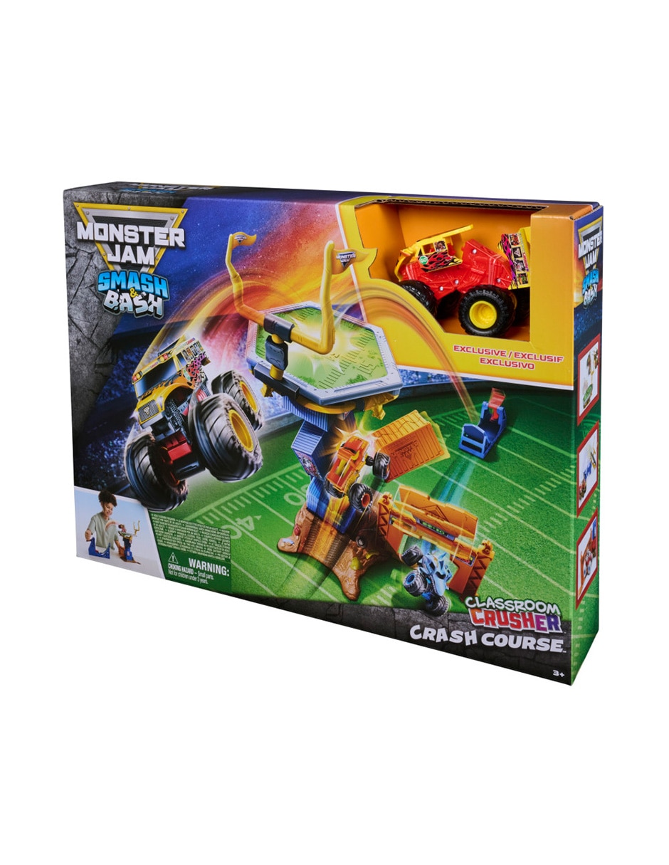 Set pista y automóviles smash & bash classroom crusher crash course 3