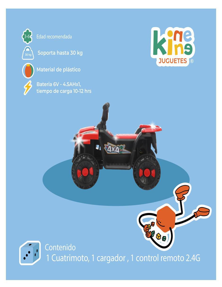 Cuatrimoto montable con control remoto Kinene recargable unisex