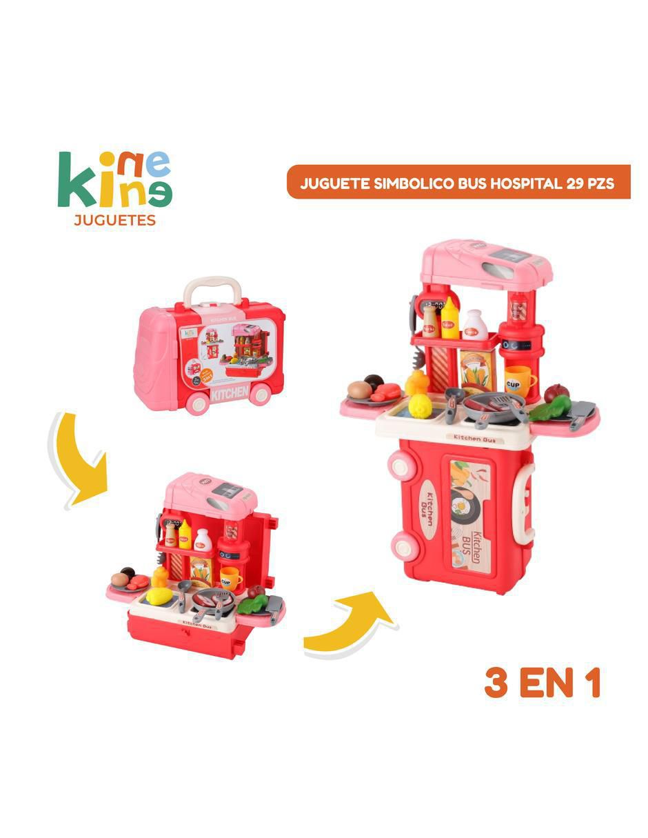 Kitchen bus 3 en 1 juego de rol para niños 8