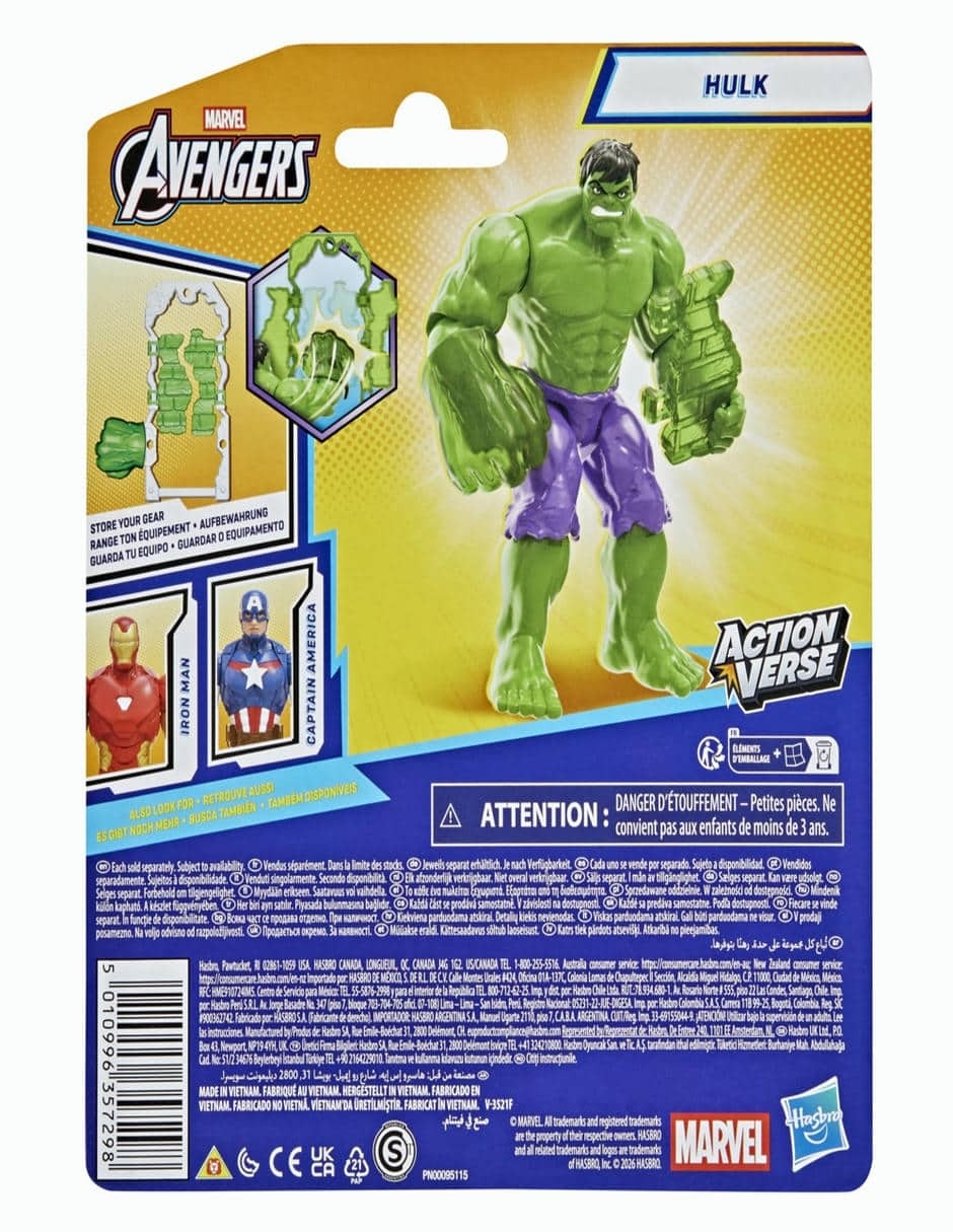Figura de acción articulada : Avengers Hulk Marvel 4