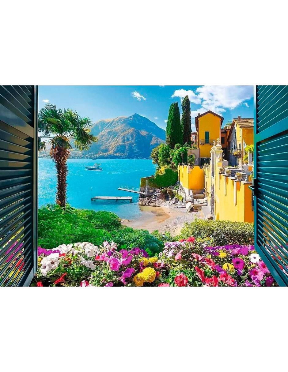 Rompecabezas Paisaje del Lago Como Italia 1000 piezas 2