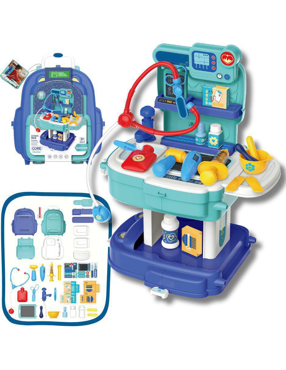 Kit médico School Back Cure Doctor juego didáctico unisex