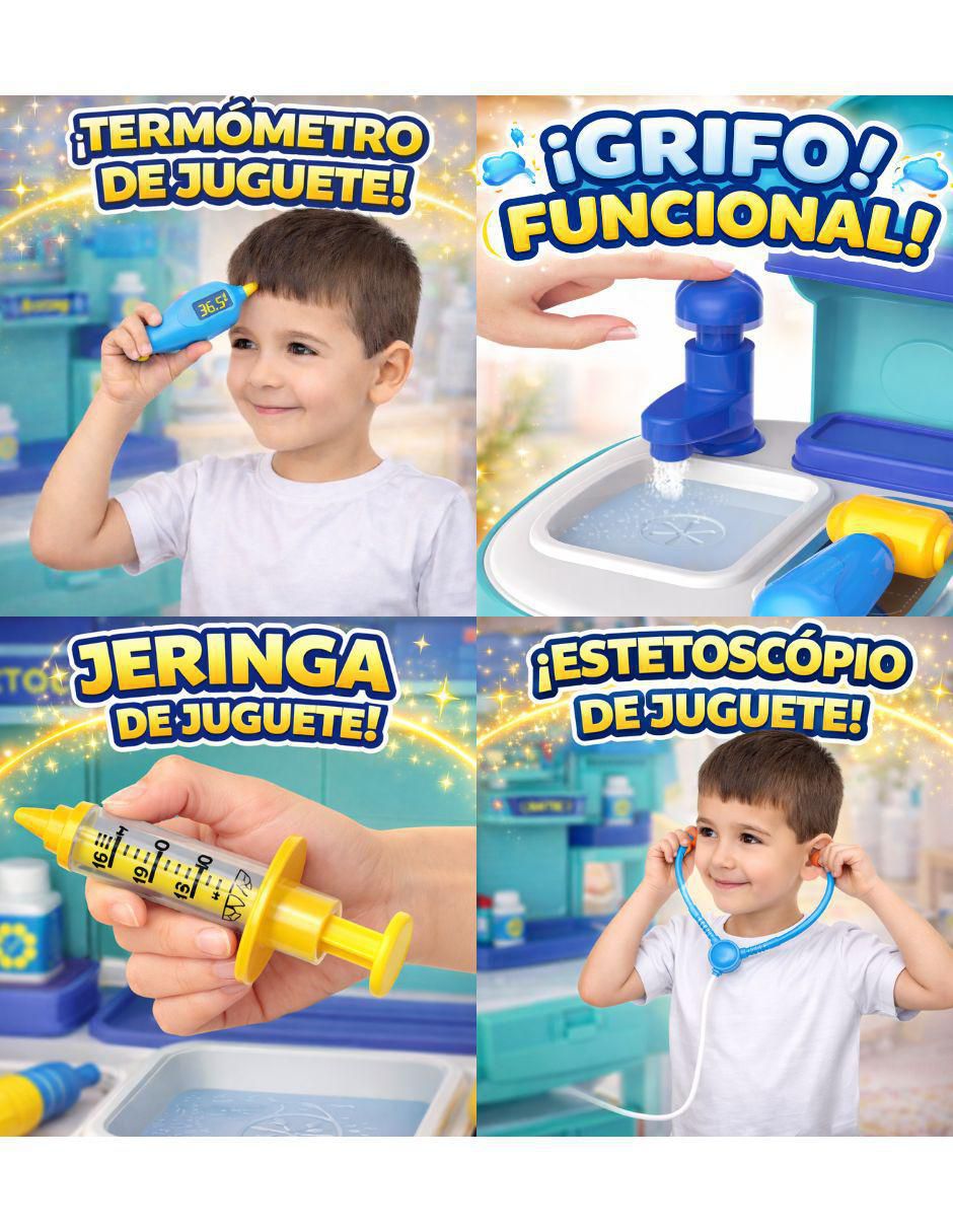 Kit médico School Back Cure Doctor juego didáctico unisex 3