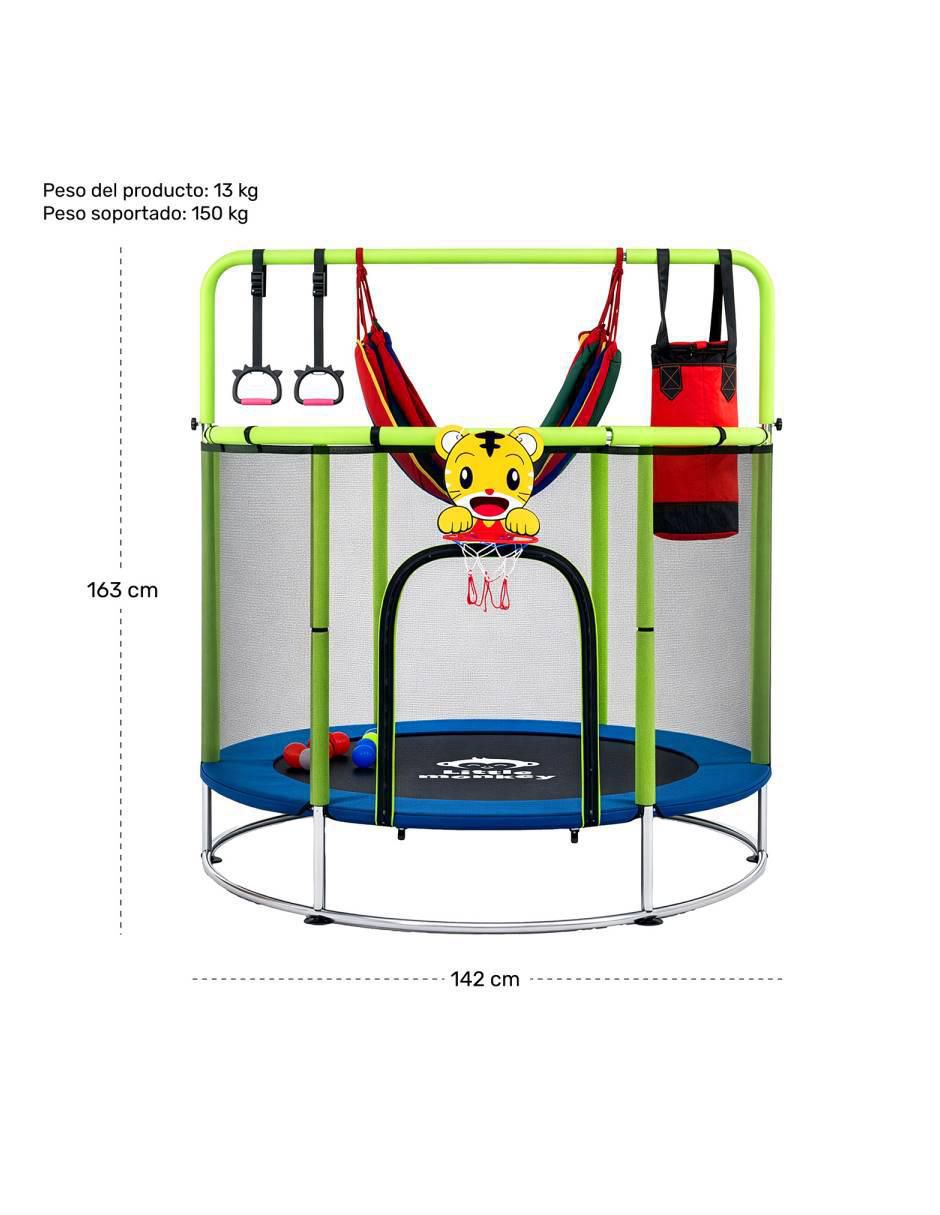Trampolín Infantil Multijuegos 142 cm Little Monkey 9