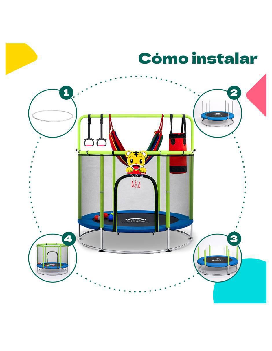 Trampolín Infantil Multijuegos 142 cm Little Monkey 4