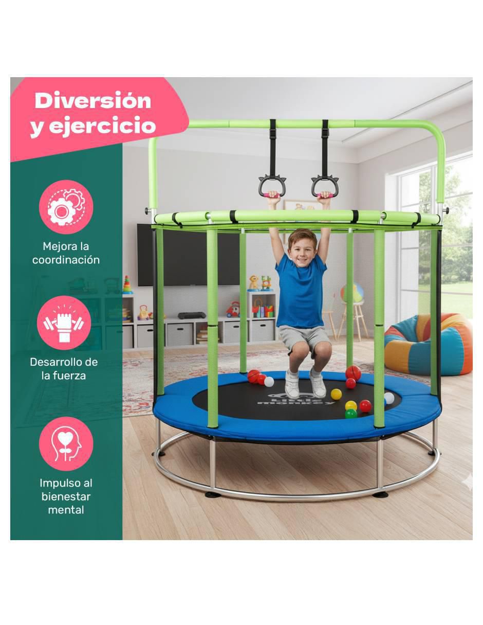 Trampolín Infantil Multijuegos 142 cm Little Monkey 7