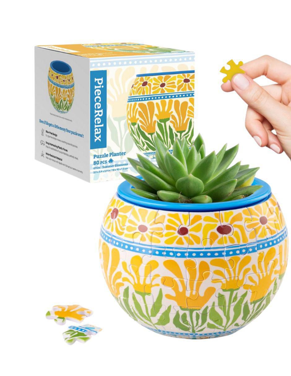 Rompecabezas Maceta de plástico: flores en el verano 80 piezas