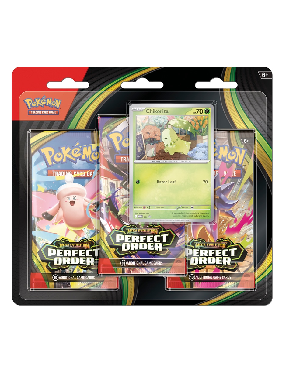 TCG: Mega Evolution: Perfect Order 3-Booster Blister en español Mega Evolution: Perfect Order Pokémon