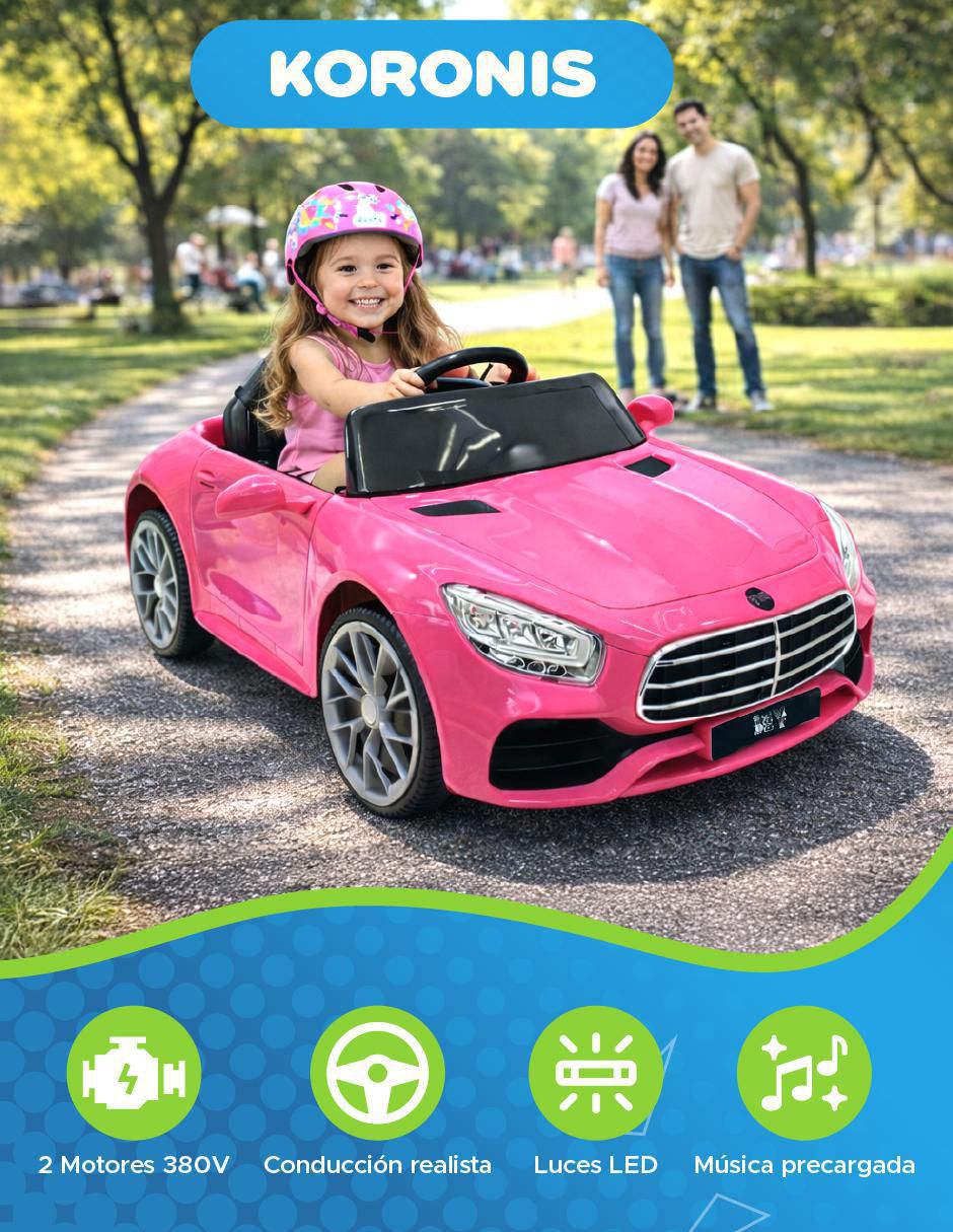Automóvil montable con control remoto recargable para niña 3