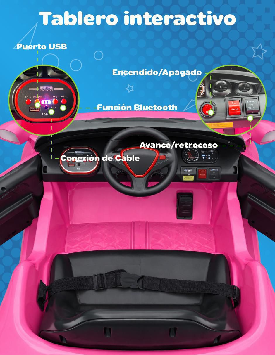 Automóvil montable con control remoto recargable para niña 5