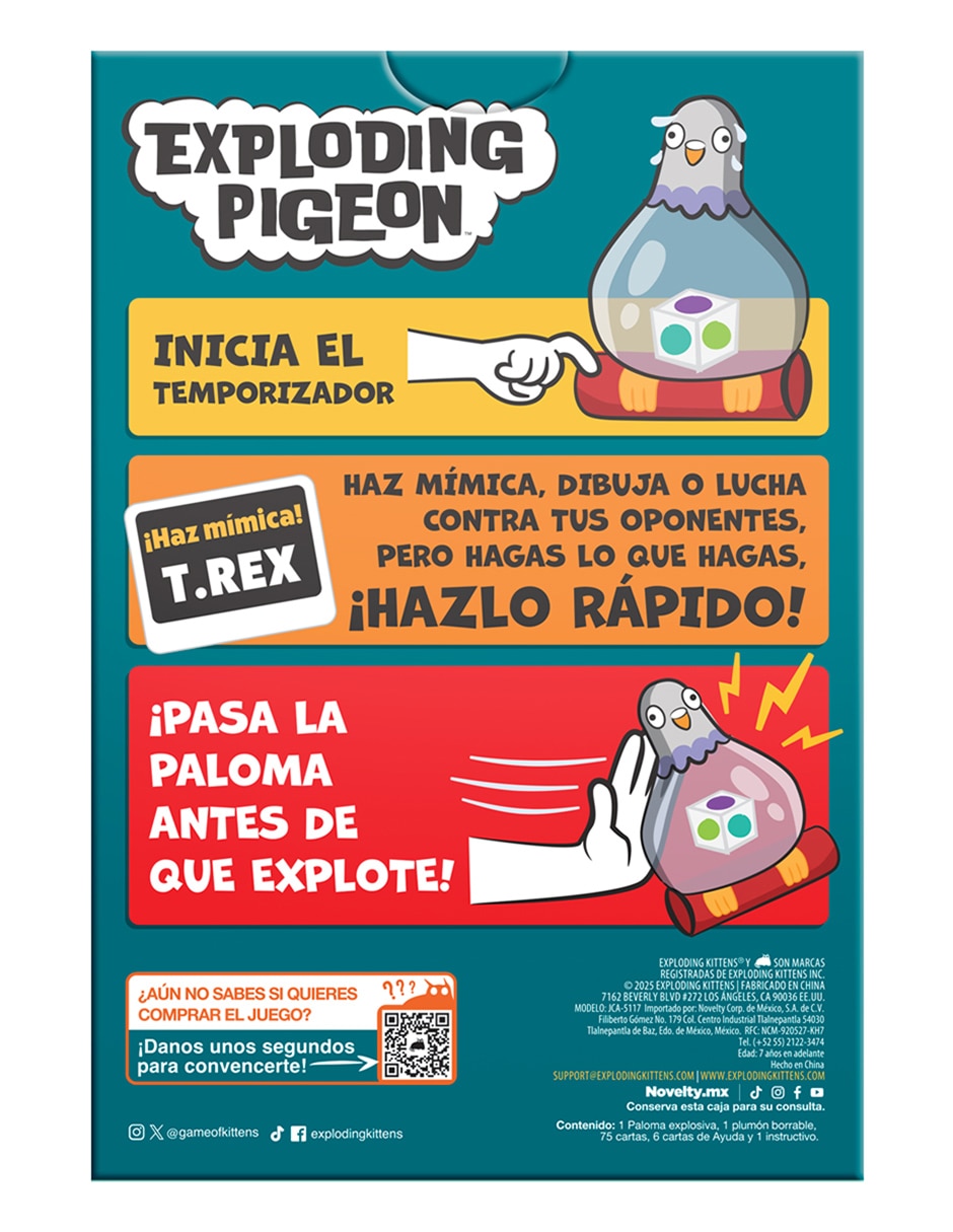 Juego de cartas Exploding Pigeon 4