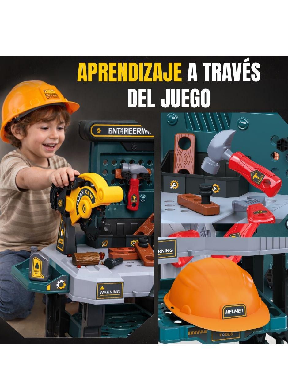 Mesa de Herramientas para Niños con Banco y Accesorios juego de rol para niños 2