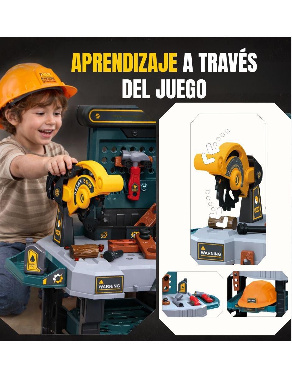 Mesa de Herramientas para Niños con Banco y Accesorios juego de rol para niños 4
